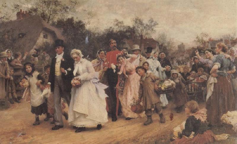 Sir Samuel Fildes The Wedding Procession Sweden oil painting art